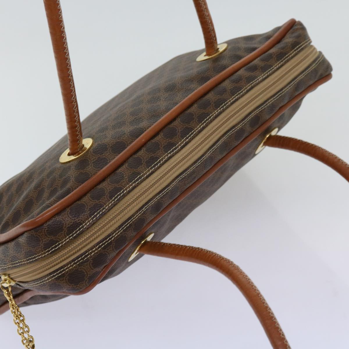CELINE Macadam Canvas Shoulder Bag PVC Brown Auth 69901
