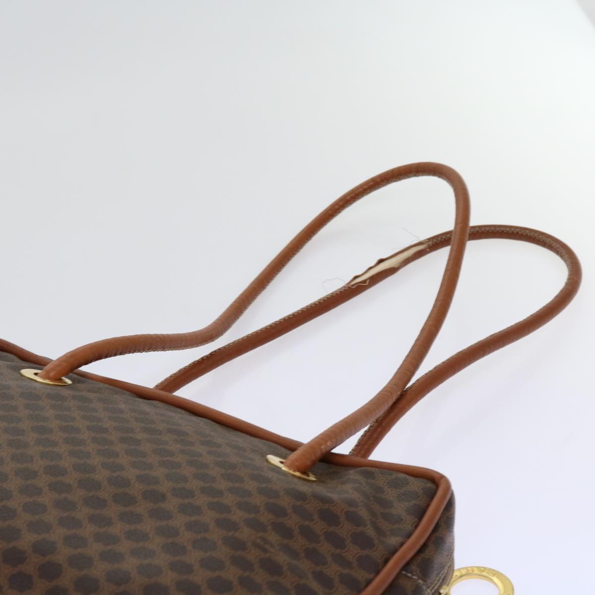 CELINE Macadam Canvas Shoulder Bag PVC Brown Auth 69901