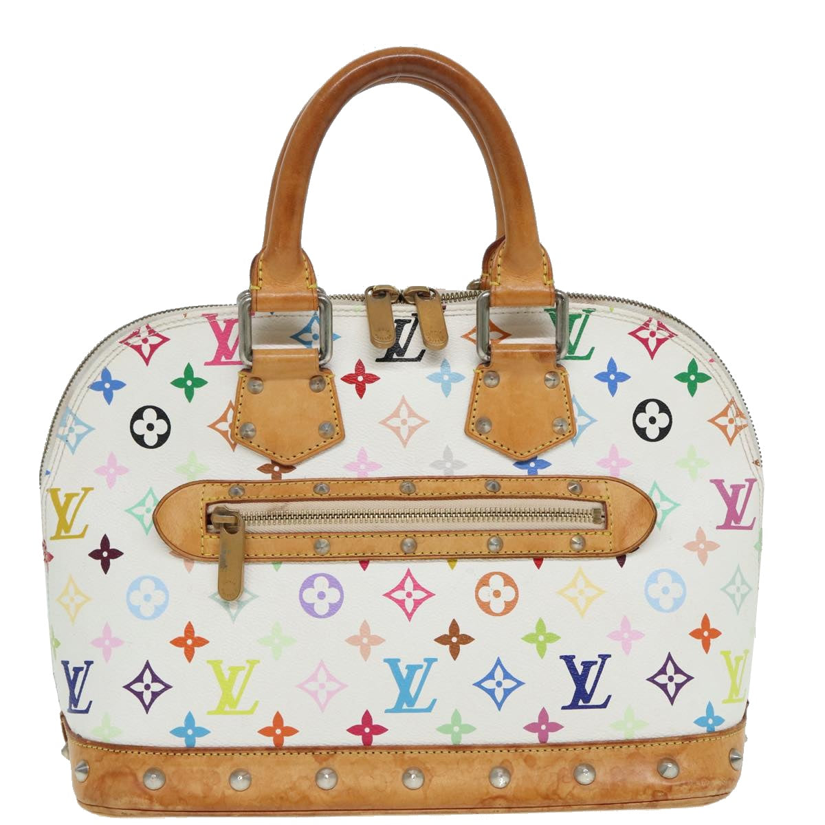 LOUIS VUITTON Monogram Multicolor Alma Hand Bag White M92647 LV Auth 69928