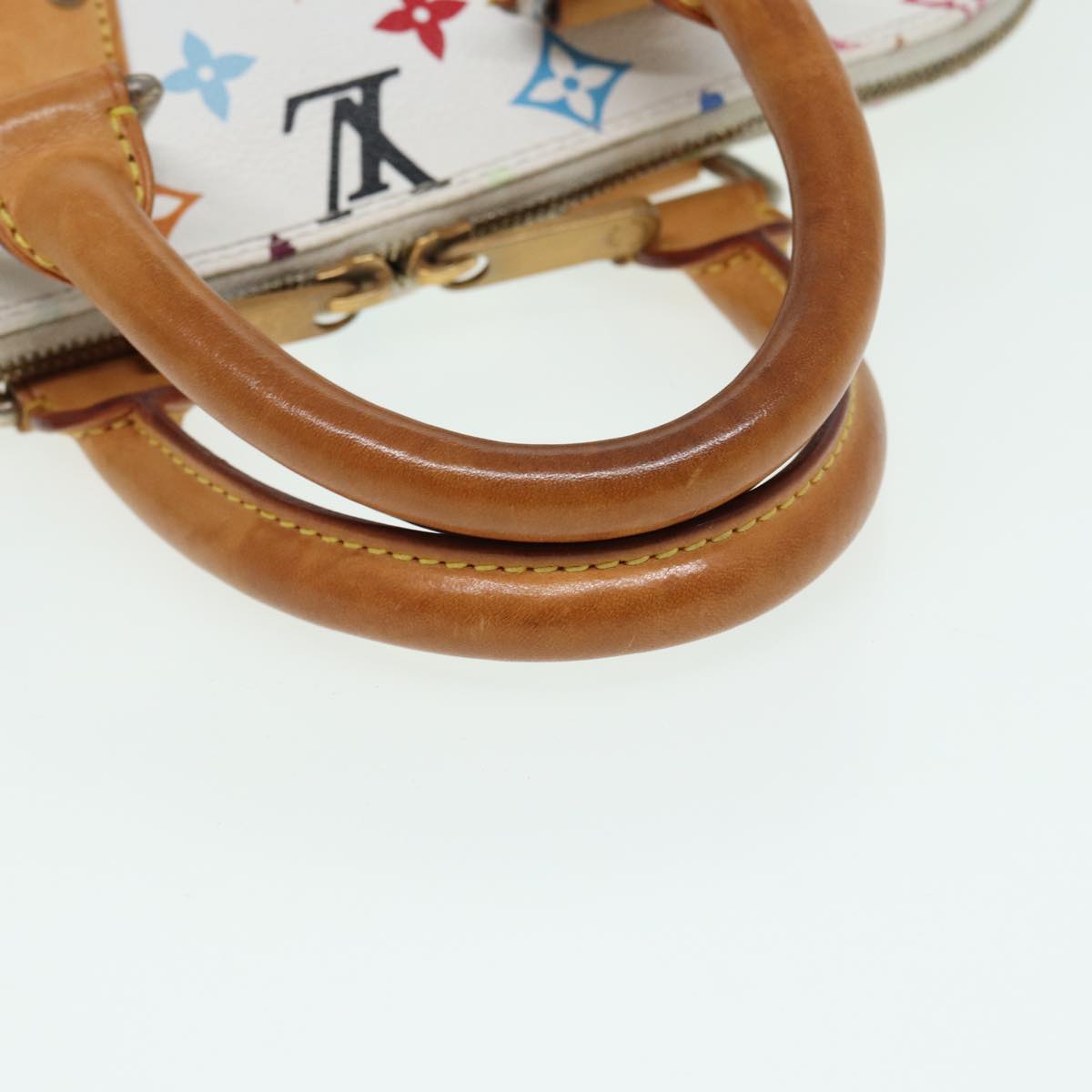 LOUIS VUITTON Monogram Multicolor Alma Hand Bag White M92647 LV Auth 69928