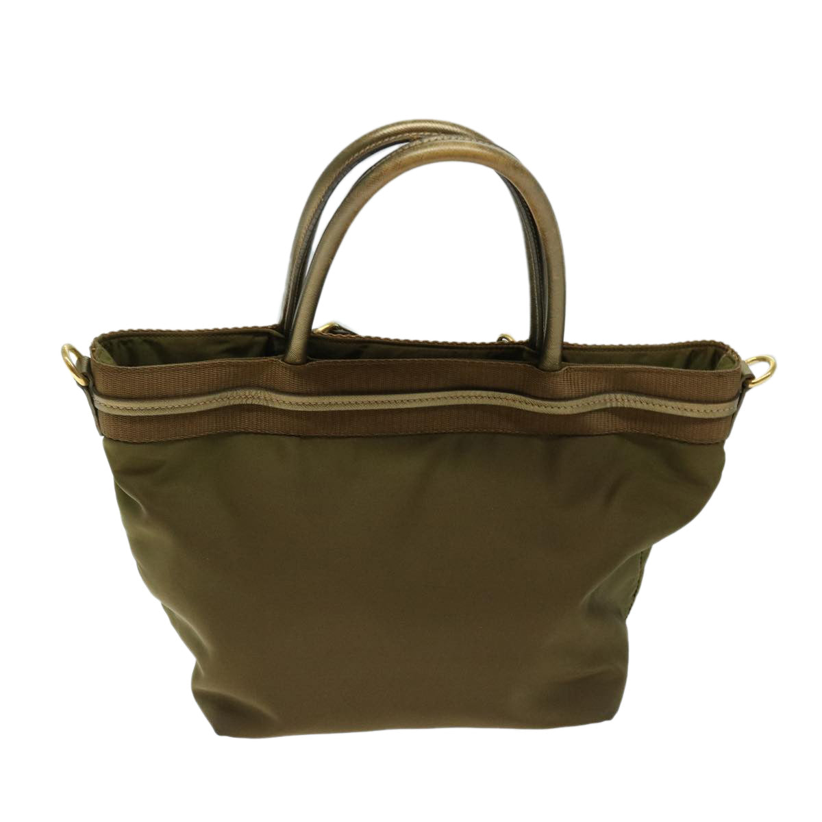 PRADA Hand Bag Nylon Khaki Auth 69939 - 0
