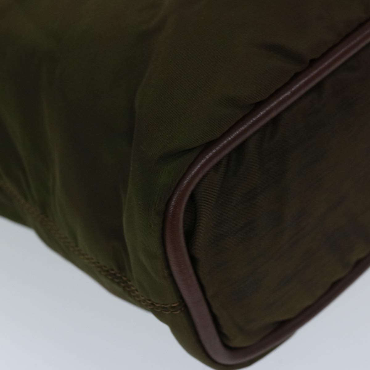 PRADA Hand Bag Nylon Khaki Auth 69940