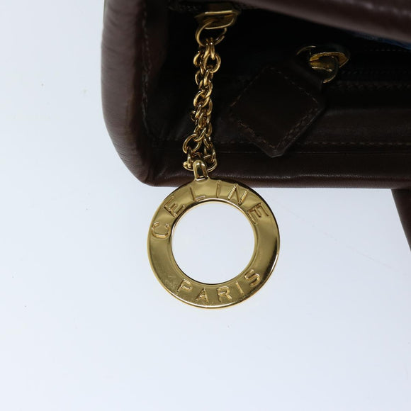 CELINE Hand Bag Nylon Khaki Auth 69940