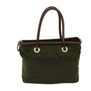 CELINE Hand Bag Nylon Khaki Auth 69940-13