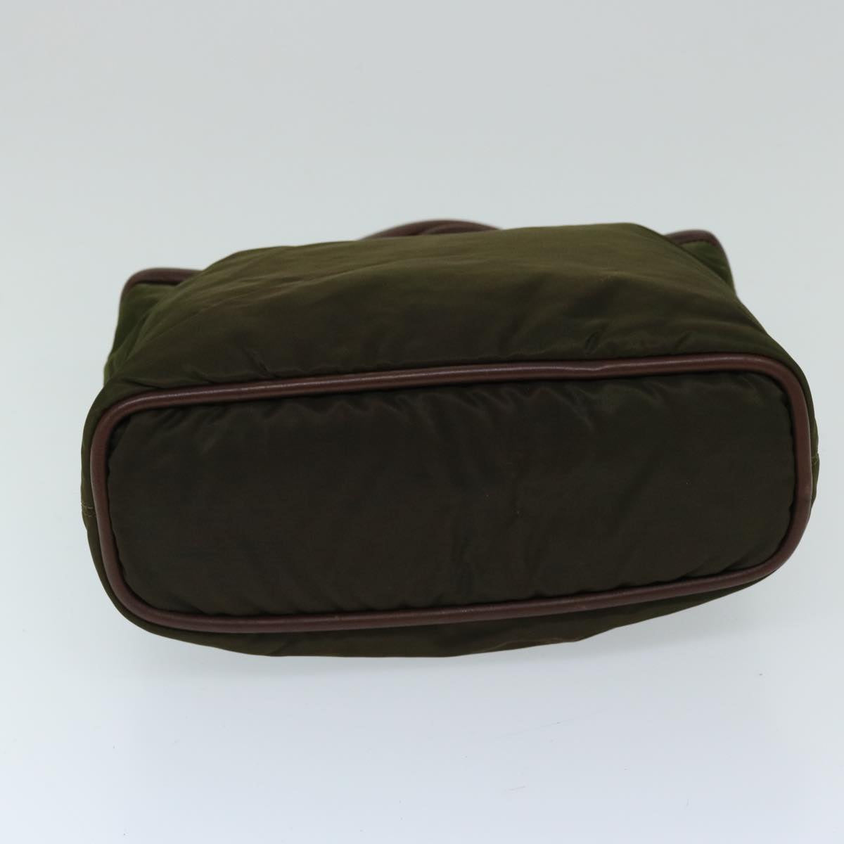 PRADA Hand Bag Nylon Khaki Auth 69940