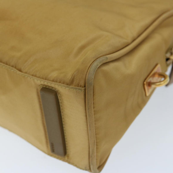 PRADA Hand Bag Nylon Beige Auth 69941