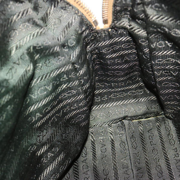 PRADA Hand Bag Nylon Beige Auth 69941