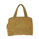 PRADA Hand Bag Nylon Beige Auth 69941-1