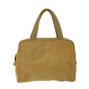 PRADA Hand Bag Nylon Beige Auth 69941-13