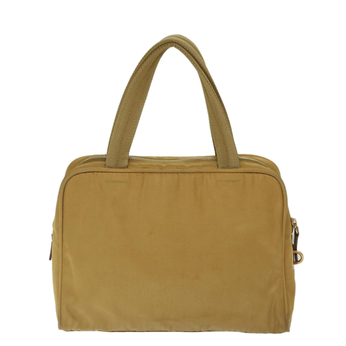 PRADA Hand Bag Nylon Beige Auth 69941