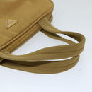 PRADA Hand Bag Nylon Beige Auth 69941-7