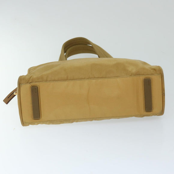 PRADA Hand Bag Nylon Beige Auth 69941