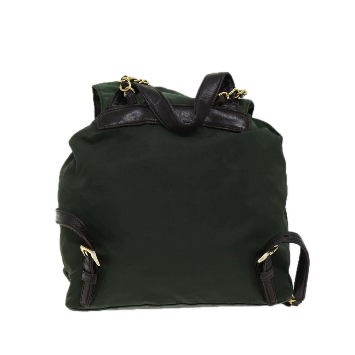 PRADA Chain Backpack Nylon Black Auth 69943 - 0