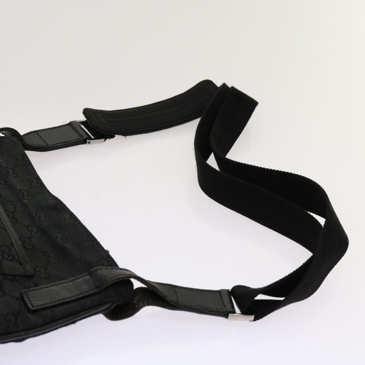 GUCCI GG Canvas Shoulder Bag Black 122793 Auth 69954