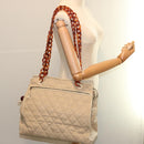 CHANEL Tote Bag Canvas Beige CC Auth 69969-24