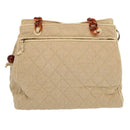 CHANEL Tote Bag Canvas Beige CC Auth 69969-13