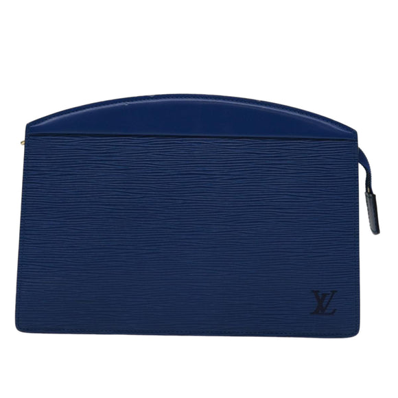 LOUIS VUITTON Epi Trousse Crete Pouch Blue M48405 LV Auth 70000