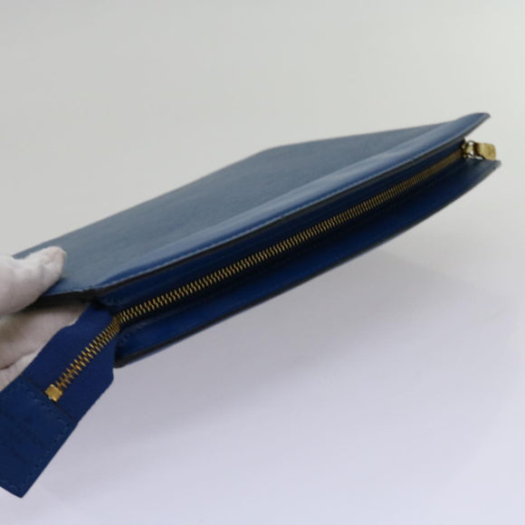 LOUIS VUITTON Epi Trousse Crete Pouch Blue M48405 LV Auth 70000