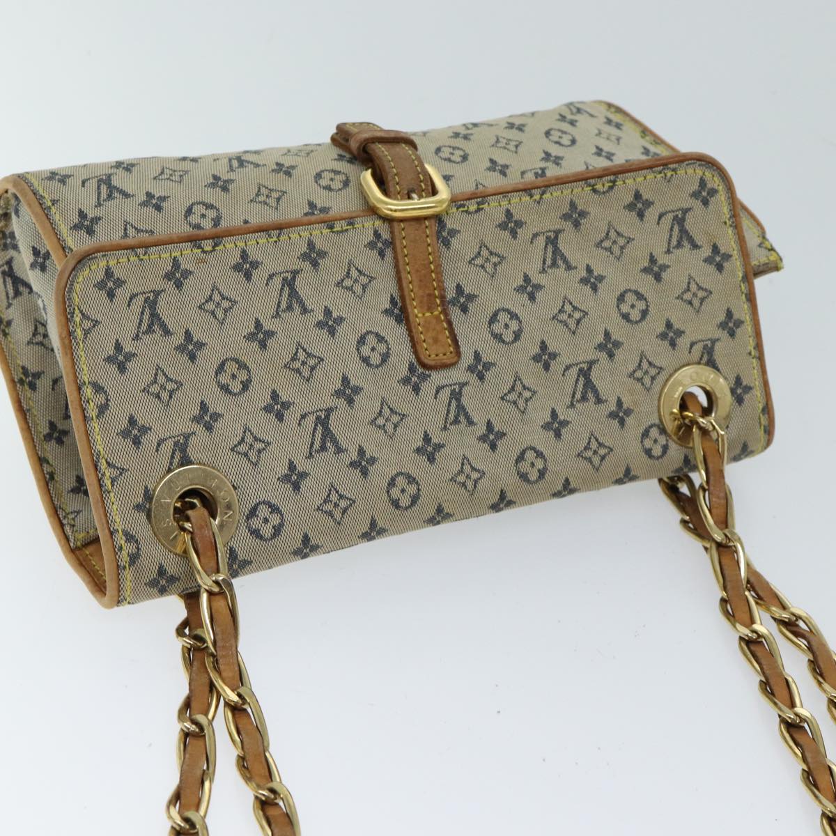 LOUIS VUITTON Monogram Mini Camille Chain Shoulder Bag Blue M92002 LV Auth 70009