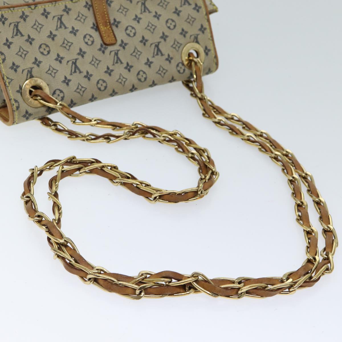 LOUIS VUITTON Monogram Mini Camille Chain Shoulder Bag Blue M92002 LV Auth 70009