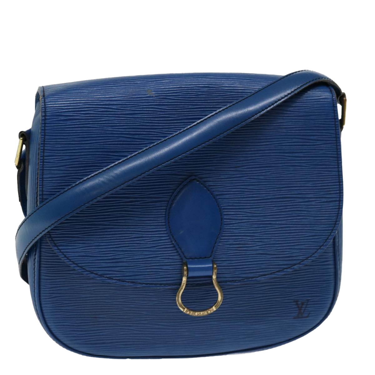 LOUIS VUITTON Epi Saint Cloud GM Shoulder Bag Blue M52195 LV Auth 70023