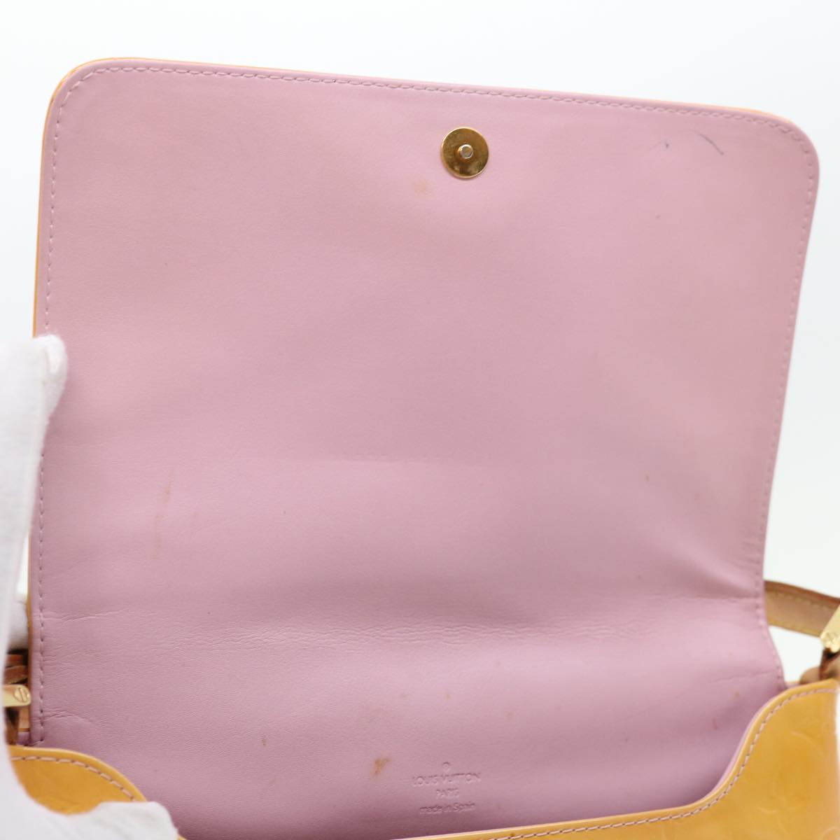 LOUIS VUITTON Vernis Thompson Street Bag Marshmallow Pink M91070 LV Auth 70029