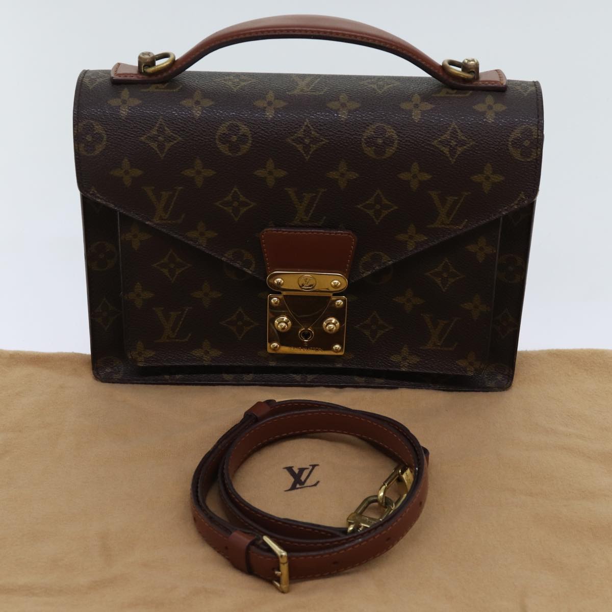 LOUIS VUITTON Monogram Monceau 26 Shoulder Bag 2way M51187 LV Auth 70031