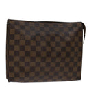 LOUIS VUITTON Damier Ebene Poche Toilette 26 Pouch N47543 LV Auth 70037-1