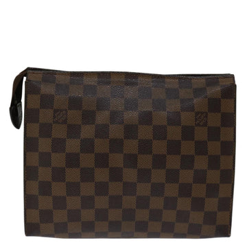 LOUIS VUITTON Damier Ebene Poche Toilette 26 Pouch N47543 LV Auth 70037 - 0