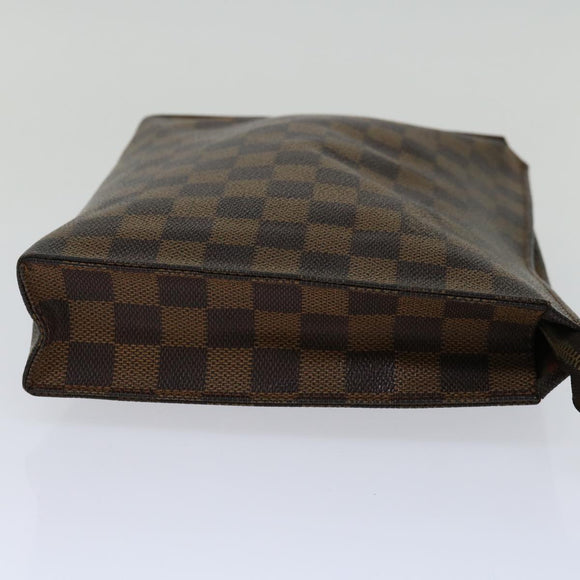 LOUIS VUITTON Damier Ebene Poche Toilette 26 Pouch N47543 LV Auth 70037