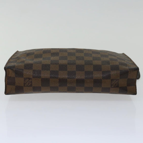 LOUIS VUITTON Damier Ebene Poche Toilette 26 Pouch N47543 LV Auth 70037