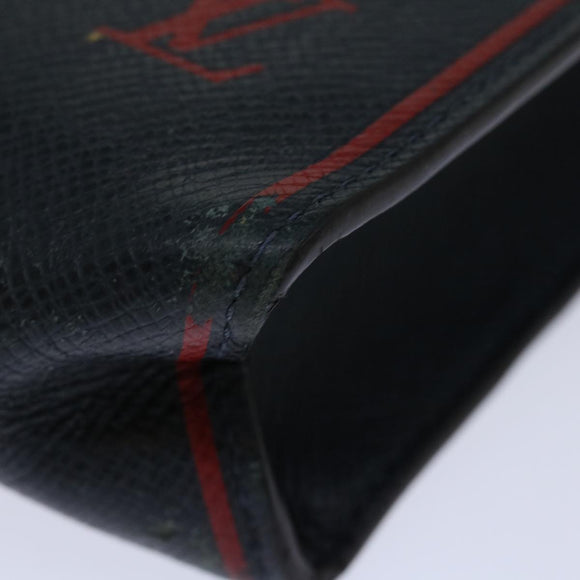 LOUIS VUITTON Taiga Pochette Voyager MM Clutch Bag Blue Marine M63394 Auth 70038