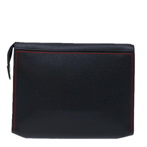 LOUIS VUITTON Taiga Pochette Voyager MM Clutch Bag Blue Marine M63394 Auth 70038
