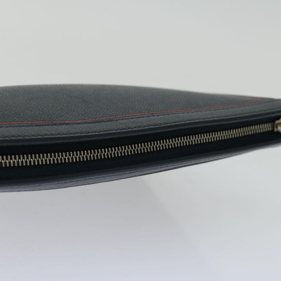 LOUIS VUITTON Taiga Pochette Voyager MM Clutch Bag Blue Marine M63394 Auth 70038