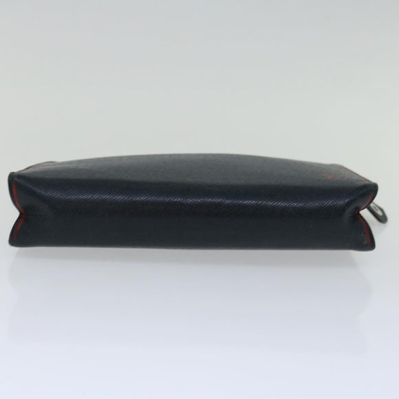 LOUIS VUITTON Taiga Pochette Voyager MM Clutch Bag Blue Marine M63394 Auth 70038