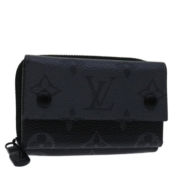 LOUIS VUITTON Monogram Eclipse Discovery Compact Wallet M67630 LV Auth 70054SM