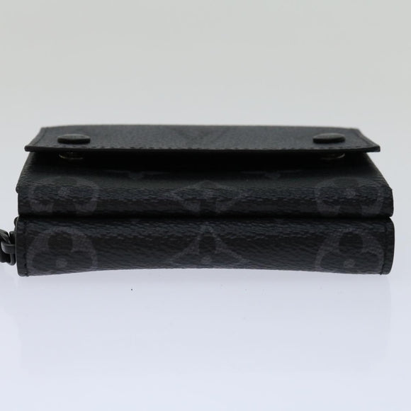 LOUIS VUITTON Monogram Eclipse Discovery Compact Wallet M67630 LV Auth 70054SM