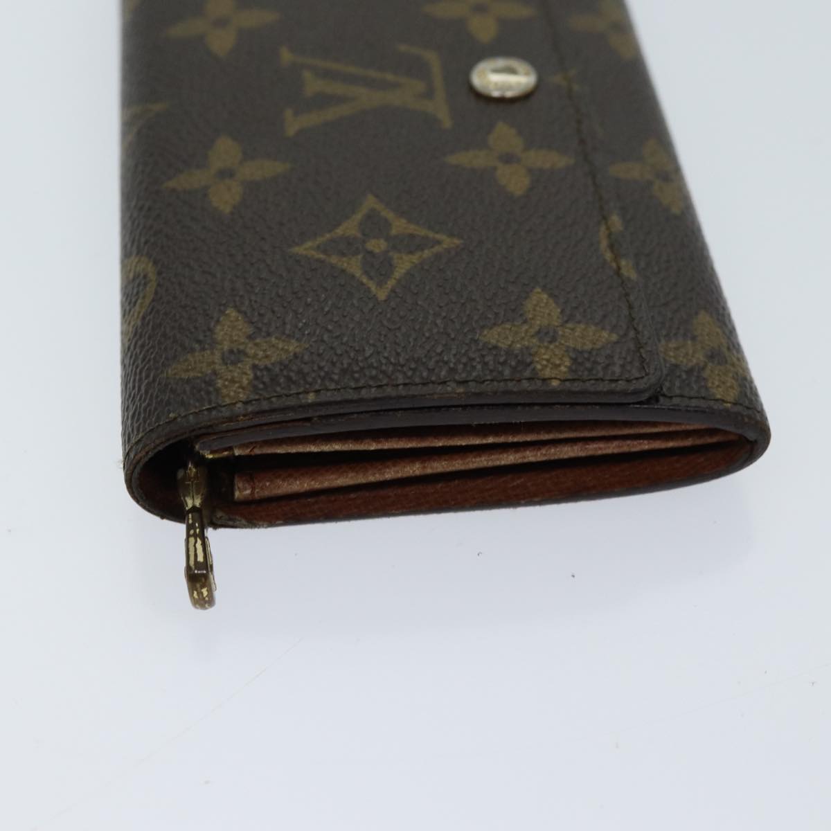 LOUIS VUITTON Monogram Porte Monnaie Billets Tresor Wallet M61730 LV Auth 70058