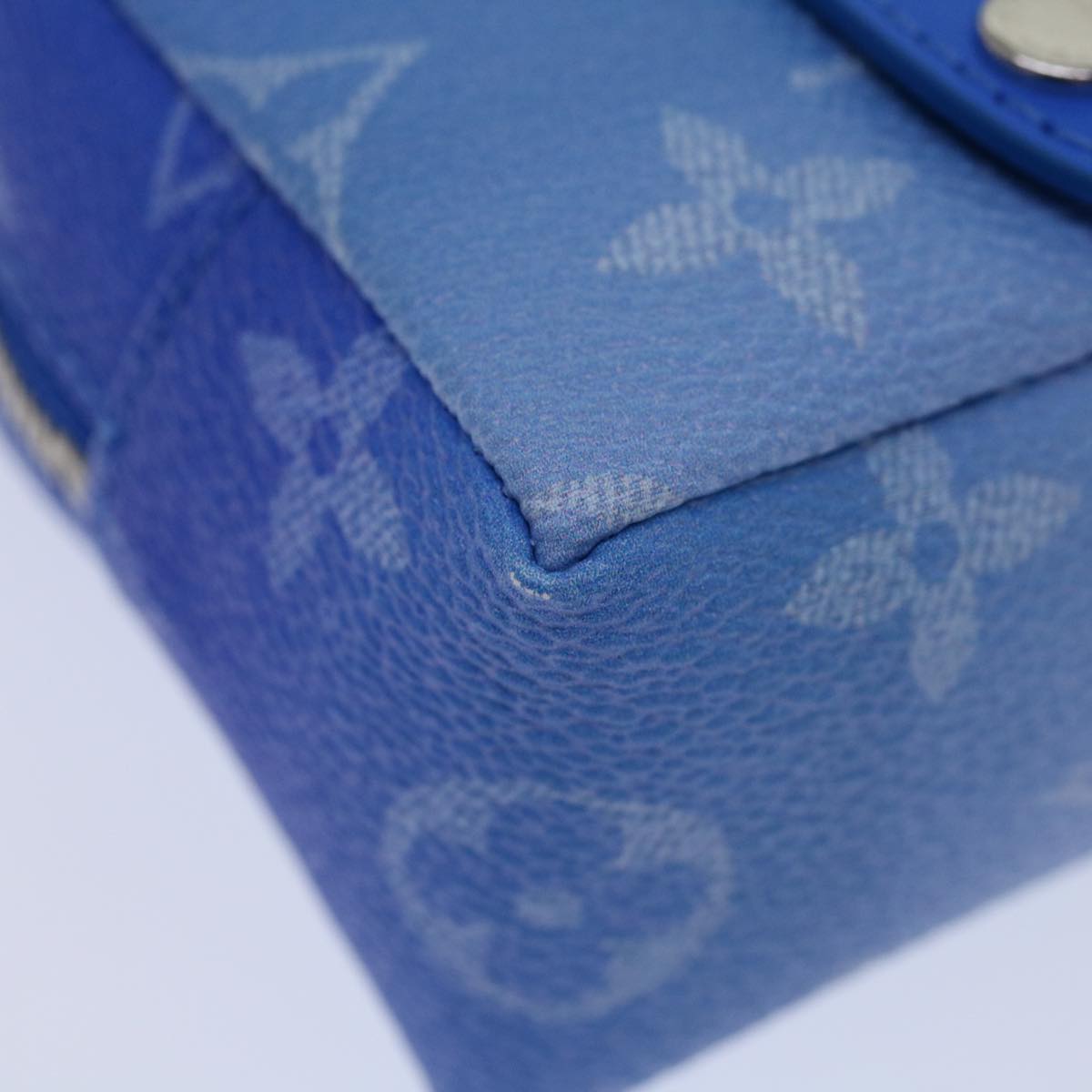 LOUIS VUITTON Monogram Clouds Bijoux Sac Squared Pouch Blue MP2792 Auth 70060S