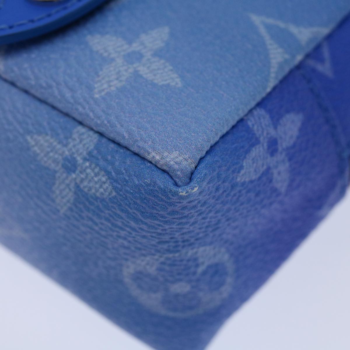 LOUIS VUITTON Monogram Clouds Bijoux Sac Squared Pouch Blue MP2792 Auth 70060S