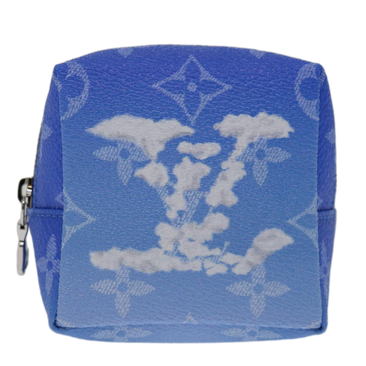 LOUIS VUITTON Monogram Clouds Bijoux Sac Squared Pouch Blue MP2792 Auth 70060S