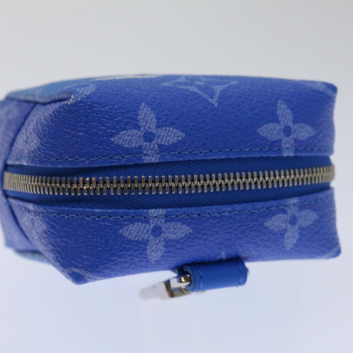 LOUIS VUITTON Monogram Clouds Bijoux Sac Squared Pouch Blue MP2792 Auth 70060S