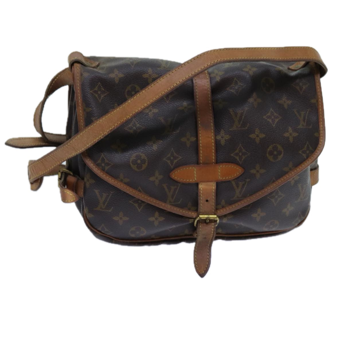 LOUIS VUITTON Monogram Saumur 30 Shoulder Bag M42256 LV Auth 70067