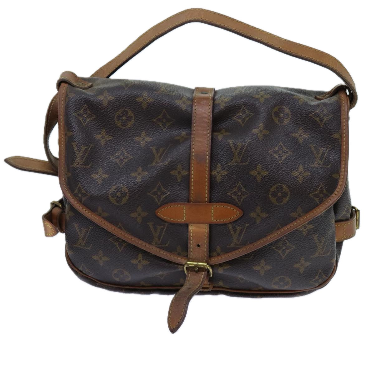 LOUIS VUITTON Monogram Saumur 30 Shoulder Bag M42256 LV Auth 70067