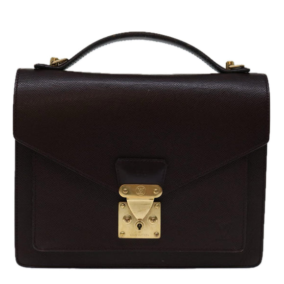 LOUIS VUITTON Taiga Monceau 28 Hand Bag 2way Acajou M32062 LV Auth 70071