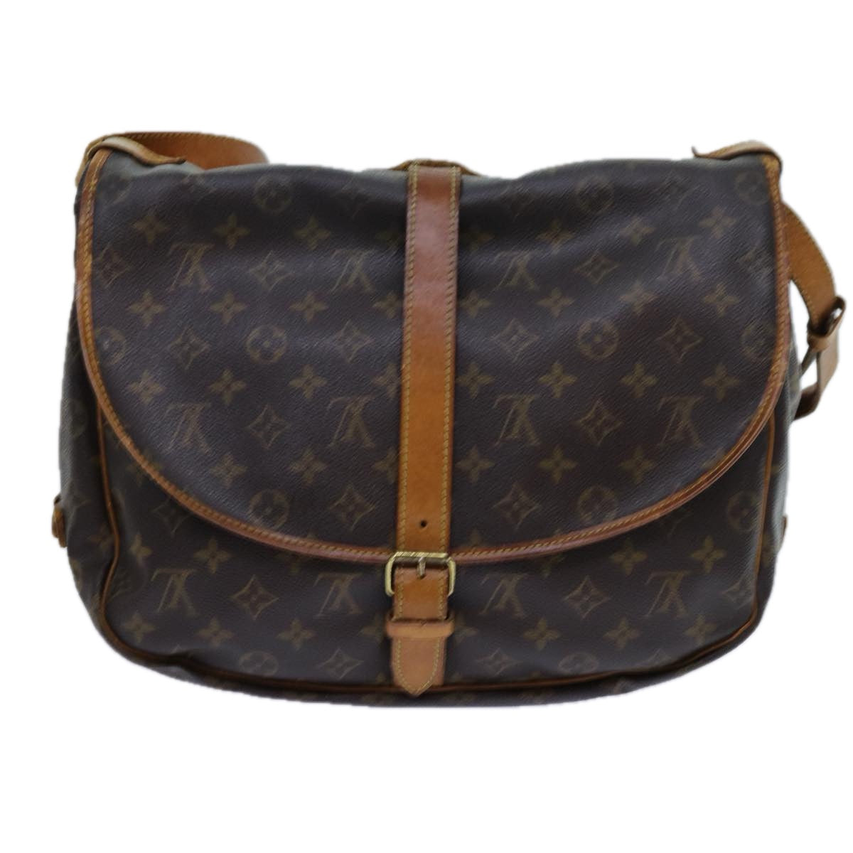 LOUIS VUITTON Monogram Saumur 35 Shoulder Bag M42254 LV Auth 70072