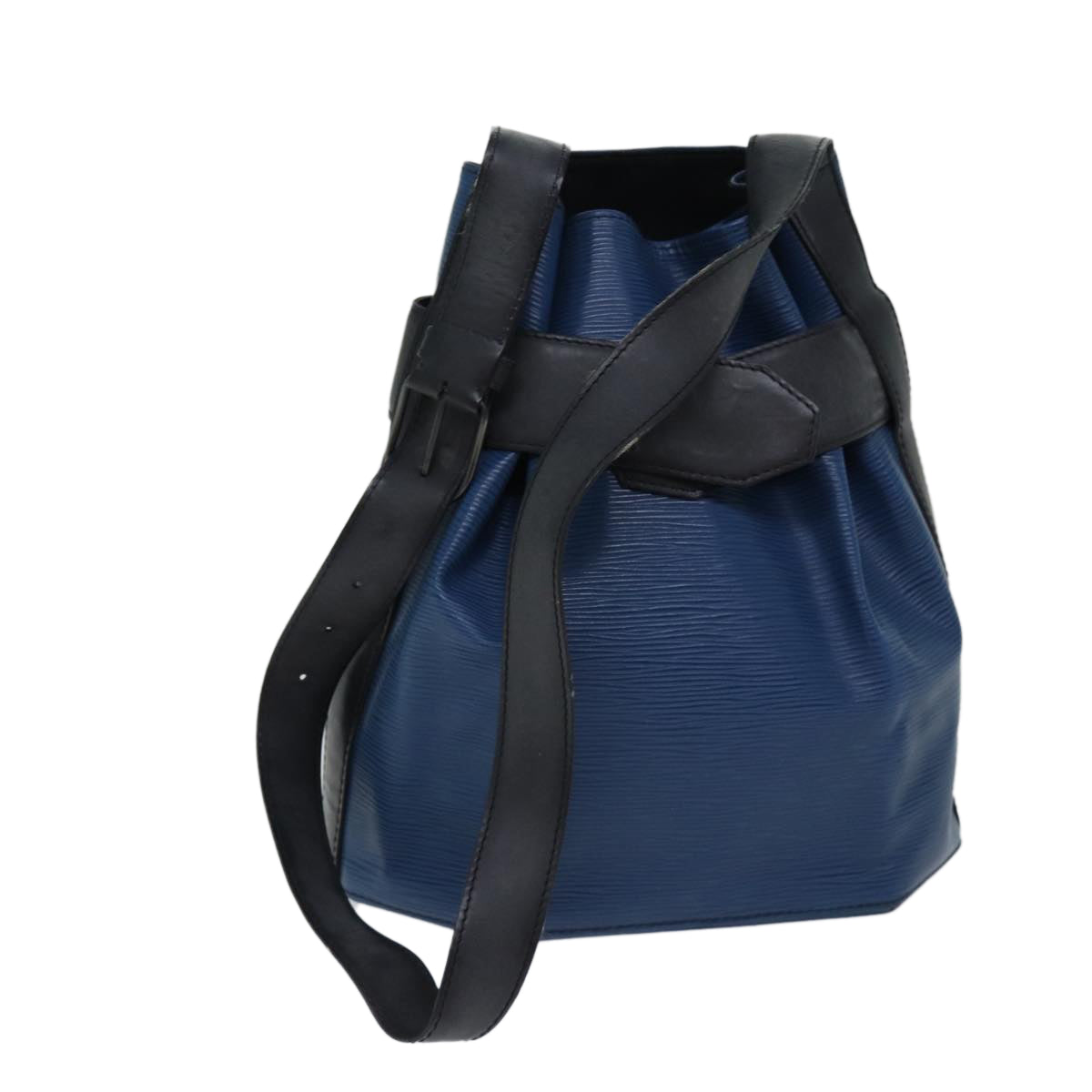 LOUIS VUITTON Epi Sac Depaule PM Shoulder Bag Blue Black LV Auth 70115