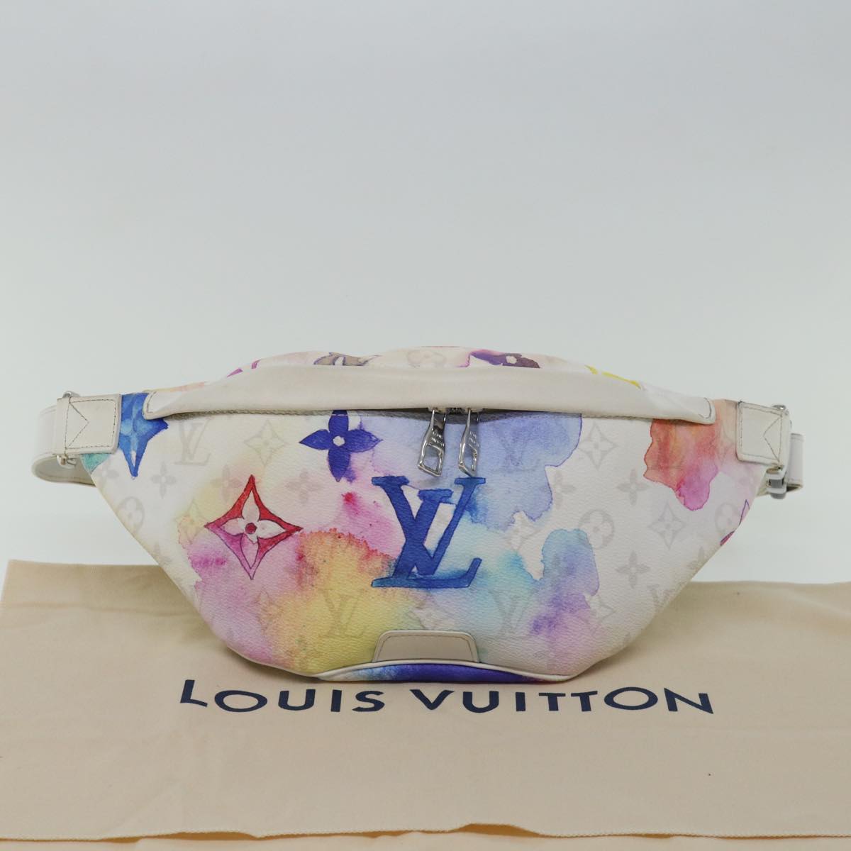 LOUIS VUITTON Monogram Water Color Discovery Bum Bag White M45759 LV Auth 70121A