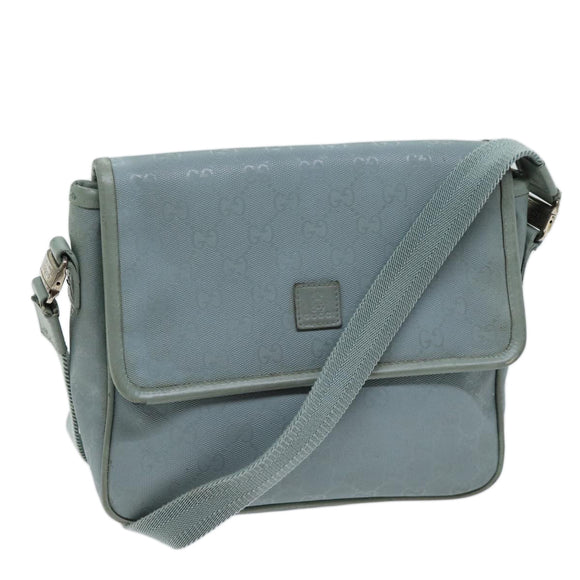 GUCCI GG implementation Schultertasche Hellblau 297559 Auth 70122