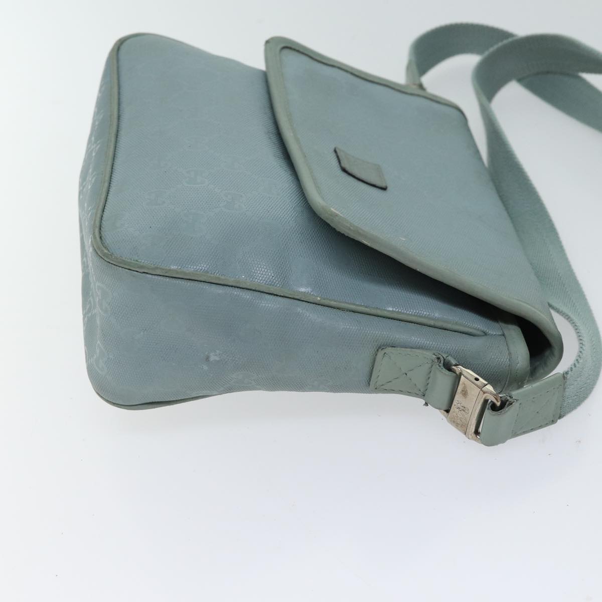 GUCCI GG implementation Shoulder Bag Light Blue 297559 Auth 70122